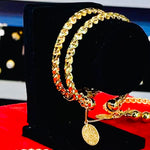 (2pc) Kara Gold Platted Fancy Bangle For Girls&Women's