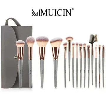 Muicin Beige & Rose Gold Makeup 15 Brushes Kit