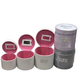 3PC Love Jewellery Box & Makeup Box