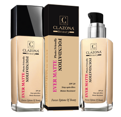 Clazona Matte Foundation 01 Ivory