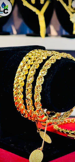 (2pc) Kara Gold Platted Fancy Bangle For Girls&Women's