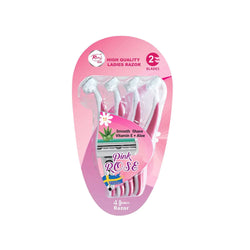 Rivaj Ladies Pink Rose Razor (Pack of 4)