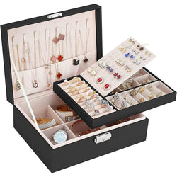 Double Layer Jewelry Box Jewelry Organizer Necklace Earring Bracelet (Single)